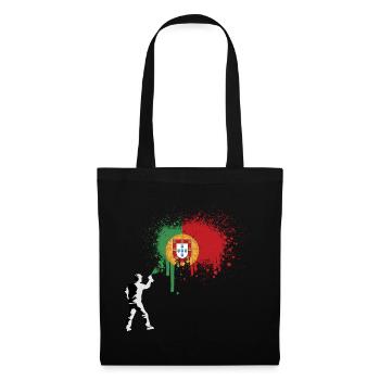 Drapeau du Portugal Drapeau italien Drapeau portugais - Sac en tissu - noir - Devant