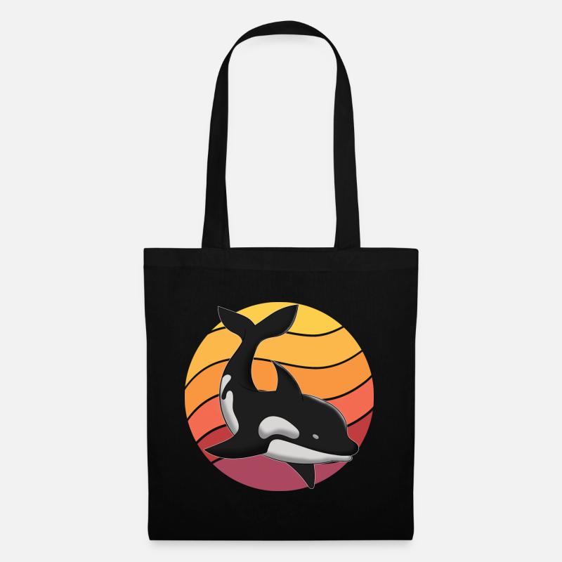 Sonnenuntergang Schwertwal Killerwal Orca - Stoffbeutel - Schwarz