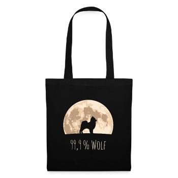 Pointu nain 99 % Loup lune chien conception chiens - Sac en tissu - noir - Devant