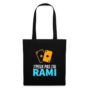 Jeu de cartes Le Rami - Sac en tissu - noir - Devant