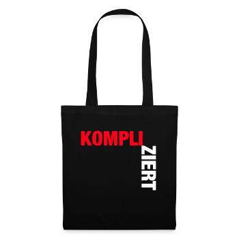 Kompliziert - Stoffbeutel - Schwarz - Vorne