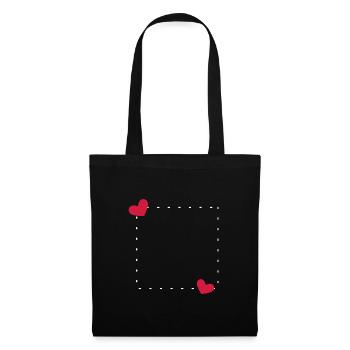 Heart Frame Ornament Line - Tote Bag - black - Front