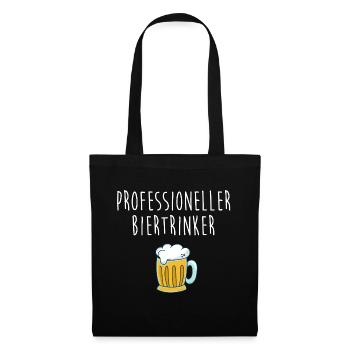 Professioneller Biertrinker - Stoffbeutel - Schwarz - Vorne