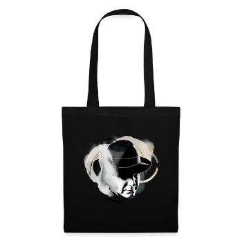 Homme de portrait de gentleman avec fedora chapeau - Sac en tissu - noir - Devant