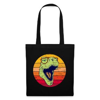 Funny T-Rex with glasses | Dino with glasses - Tote Bag - black - Front
