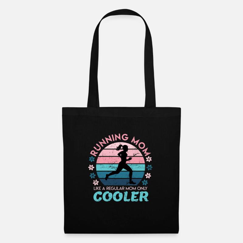 Laufen Geschenk Damen Running Mom Mutter Spruch - Stoffbeutel - Schwarz