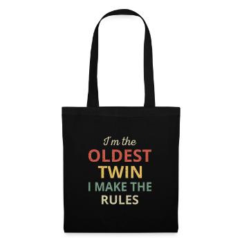 Matching Twins - Oldest Twin I Make The Rules III - Tote Bag - black - Front