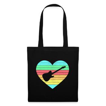 Guitars heart design with rainbow / gift - Tote Bag - black - Front