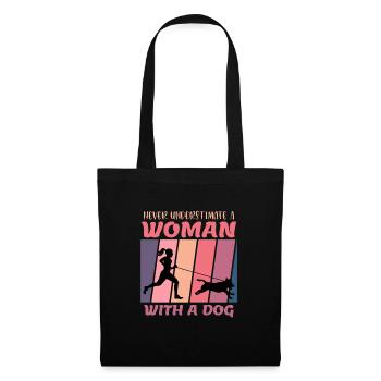 Never underestimate a woman with dog Canicross - Tote Bag - black - Front