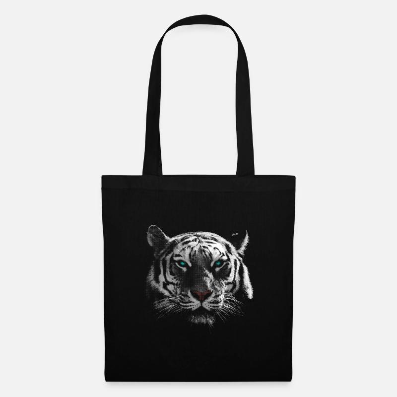 Weisser Tiger - Stoffbeutel - Schwarz