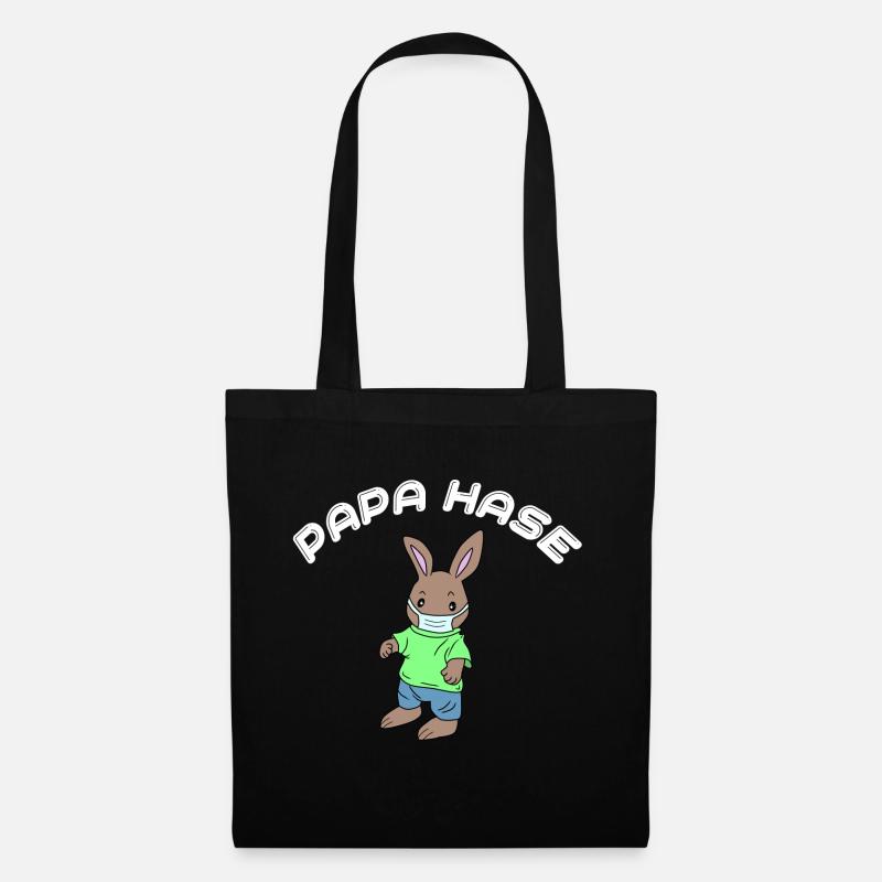 Papa Hase - Stoffbeutel - Schwarz