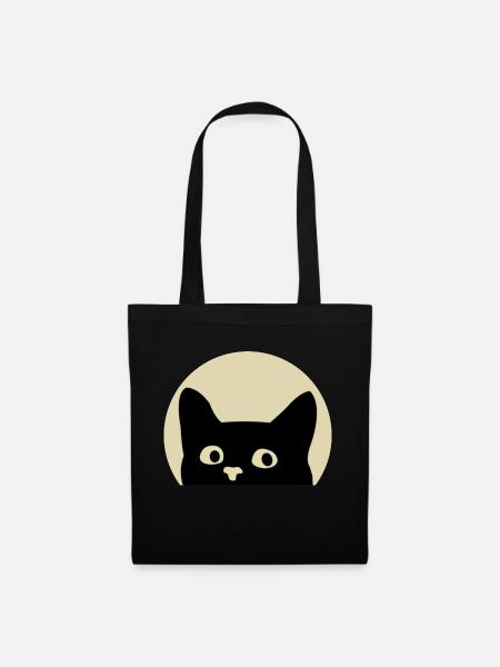 Katze Cat - Stoffbeutel - Schwarz