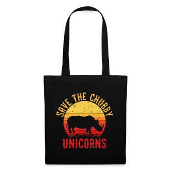 Save The Chubby Unicorns Rétro Vintage - Sac en tissu - noir - Devant