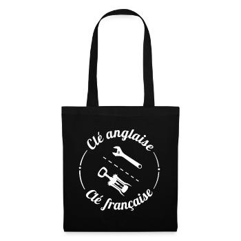 Humour Clé Anglaise - Clé Française - Sac en tissu - noir - Devant