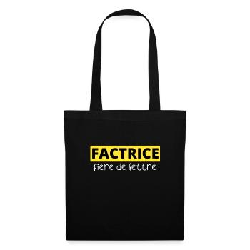 Factrice et fière de lettre cadeau humour drole - Sac en tissu - noir - Devant