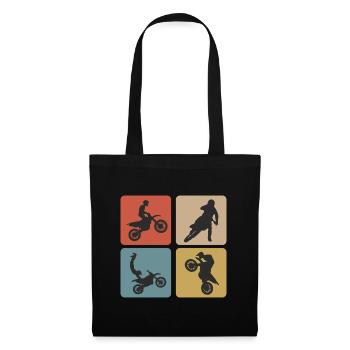 Motorcross Vintage Design / Geschenkidee - Stoffbeutel - Schwarz - Vorne