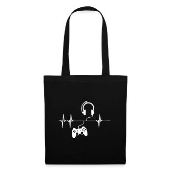 Gamer Heartbeat Zocker Heartbeat Gift - Tote Bag - black - Front
