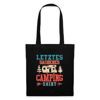 Wohnmobil Spruch Letztes sauberes Camping Shirt - Stoffbeutel - Schwarz - Vorne