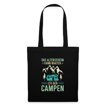La maison de retraite peut attendre je vais camper camper - Sac en tissu - noir - Devant
