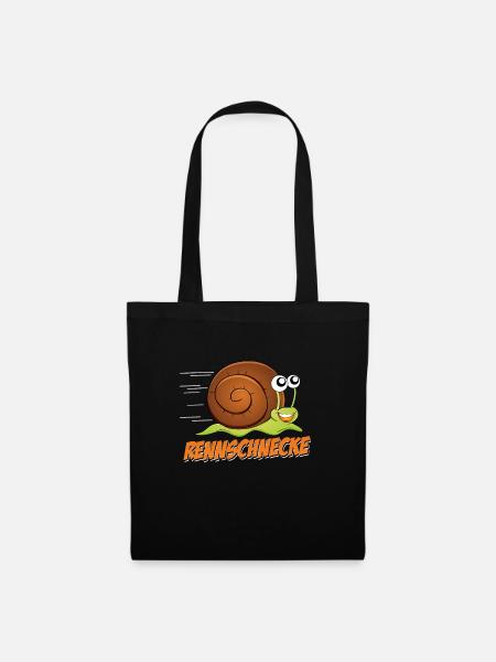 Marathon Halbmarathon Geschenk Rennschnecke - Stoffbeutel - Schwarz