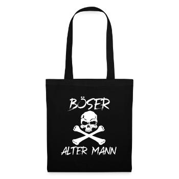 Böser alter Mann Totenkopf - Stoffbeutel - Schwarz - Vorne