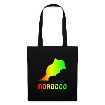 Marokko Regenbogen Landkarten Design / Geschenk - Stoffbeutel - Schwarz - Vorne