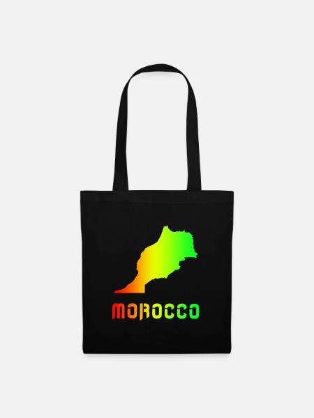 Maroc Arc-en-ciel Plan design / cadeau - Sac en tissu - noir