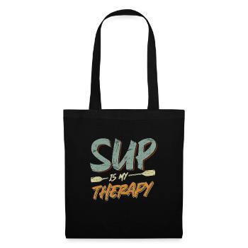 SUP Stand up Paddle Sort SUP is my therapy - Sac en tissu - noir - Devant