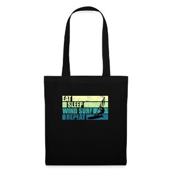 Vintage Windsurfer Gift Eat Sleep Windsurf - Tote Bag - black - Front