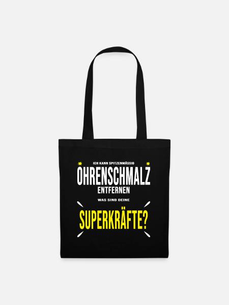 Ohrenarzt hören Ohren Ohr Geschenk lustig - Stoffbeutel - Schwarz