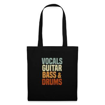 Groupe de rock retro - Sac en tissu - noir - Devant