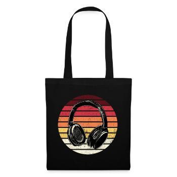 Retro Sunset Headphones - Tote Bag - black - Front