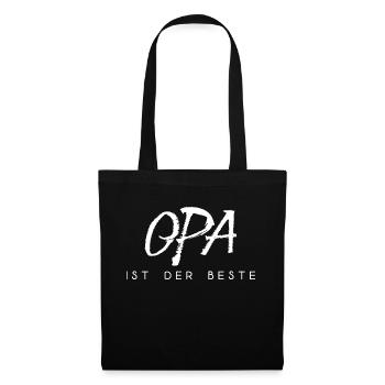 Opa ist der Beste Spruch Schrift Text Großvater - Stoffbeutel - Schwarz - Vorne