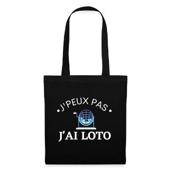 j'peux pas j'ai Loto cadeau humour - Sac en tissu - noir - Devant