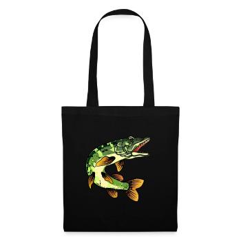Brochet - Sac en tissu - noir - Devant