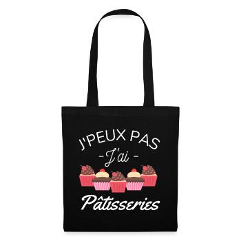 J' peux pas j'ai pâtisserie humour cadeau - Sac en tissu - noir - Devant