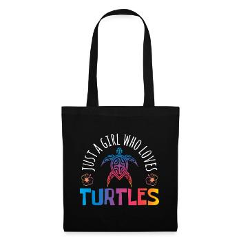 Nur ein Mädchen, das Schildkröten liebt Speichern - Sac en tissu - noir - Devant