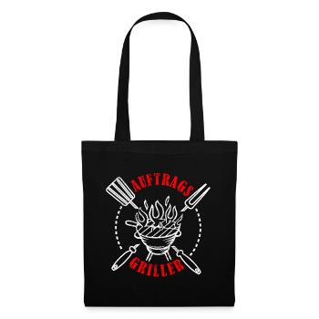 Auftragsgriller Grillen BBQ Grillmeister Geschenk - Stoffbeutel - Schwarz - Vorne