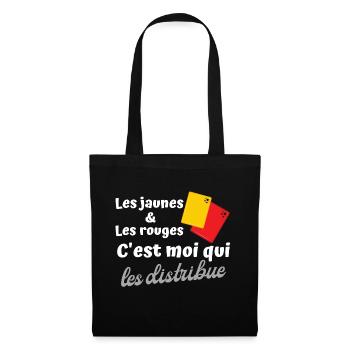 Humour foot arbitre cadeau football - Sac en tissu - noir - Devant