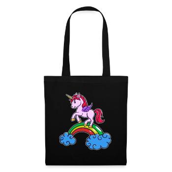 Einhorn Cool Tier - Stoffbeutel - Schwarz - Vorne