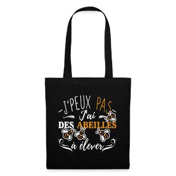 J'peux pas j'ai des abeilles à élever - Sac en tissu - noir - Devant