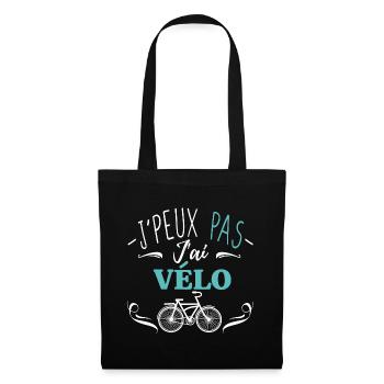 J'peux pas j'ai vélo - Sac en tissu - noir - Devant
