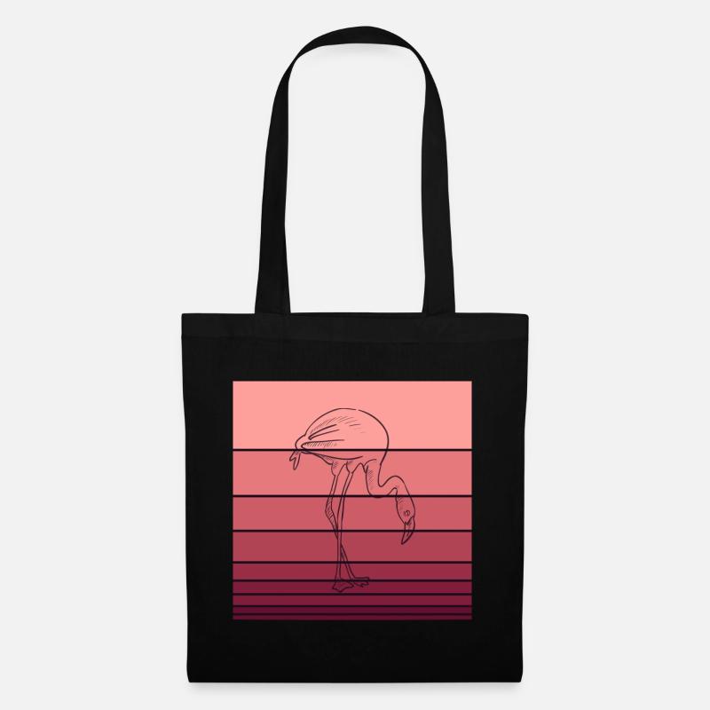 Flamingo - Stoffbeutel - Schwarz