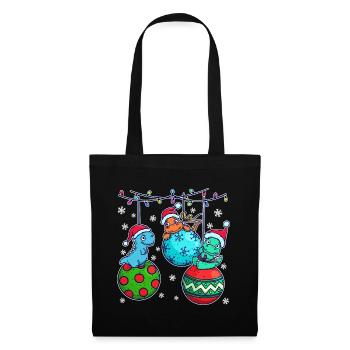 Ugly Xmas Dino Hässliche Weihnachten Schneeflocke - Stoffbeutel - Schwarz - Vorne