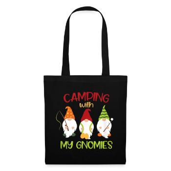 Camping mit meinen Gnomen - Stoffbeutel - Schwarz - Vorne