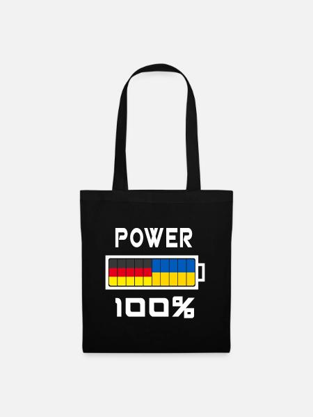 Deutschland und Ukraine Power 100% - Stoffbeutel - Schwarz
