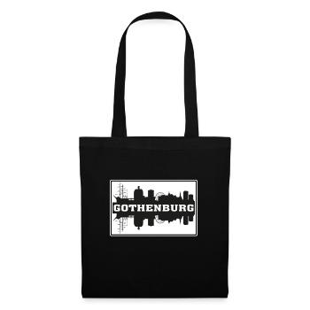 Göteborg Schweden Reise Souvenir Skyline Silhouet - Stoffbeutel - Schwarz - Vorne