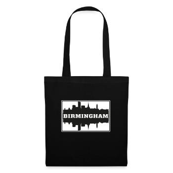 Birmingham England Reise Souvenir Skyline Silhoue - Stoffbeutel - Schwarz - Vorne