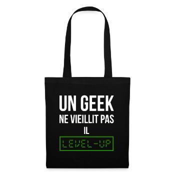 Geek Level (vert) - Sac en tissu - noir - Devant