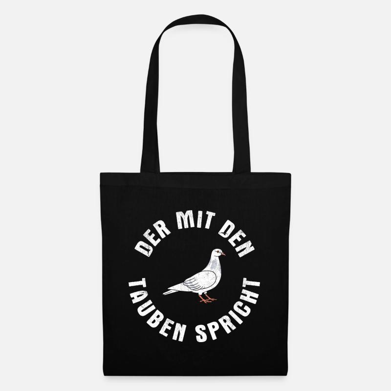 Taube Tauben Vogel - Stoffbeutel - Schwarz